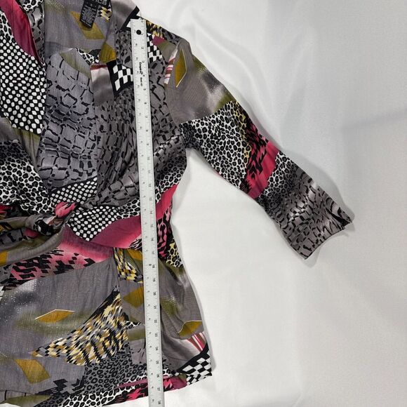 Mishca Boho Front‎ Tie Patchwork Animal Blouse Womens S - Artsy Retro Boho - Picture 6 of 7